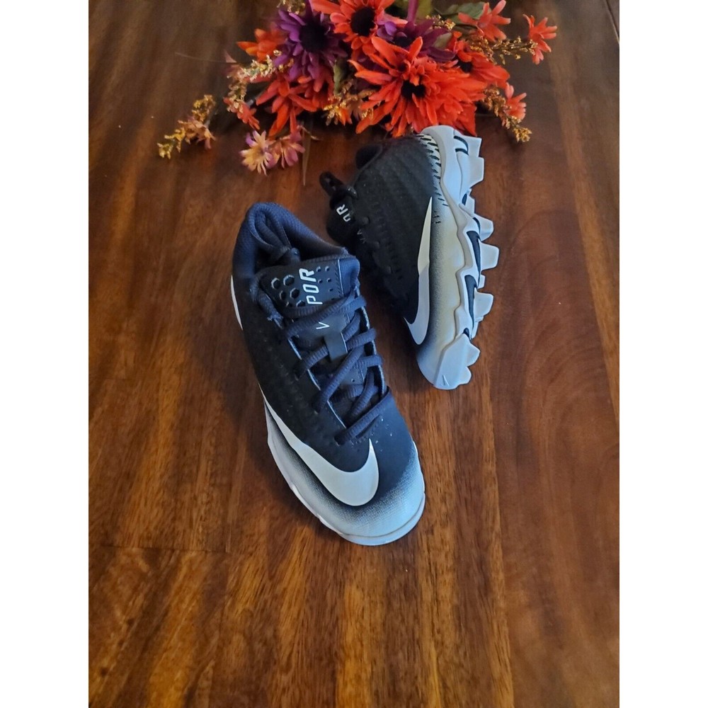 NIKE VAP FLEX BLACK WHITE BASEBALL CLEATS AQ8151-003 YOUTH SIZE 13 C